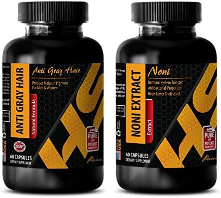 Immune System Recovery - Anti Gray Hair – NONI Extract - noni Leaf Extract Organic - Combo - 2 Bottles