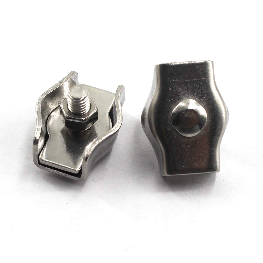 M10 Wire Rope Clip Clamp 304 Stainless Steel Cable clip （Pack of 4)