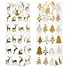 JOYIN 12 PCS Christmas Wine Bottle Bags Gold Foil with Tissue Paper and Name Tags 6 Print Designs for Winter Holiday Xmas Gift Party Favor Decoration, Liquor Lovers and Drinkers Gift Presents