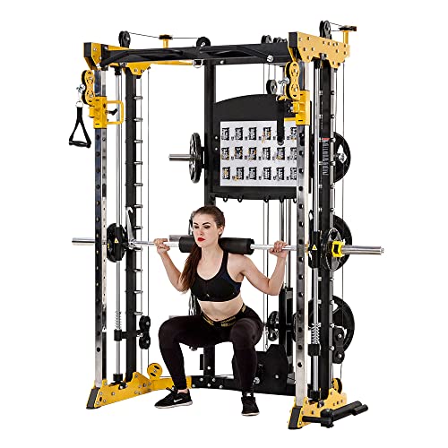 ALTAS STRENGTH Commercial Home Gym Smith Machine with Pulley System