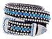 Ladies Western Rhinestone Bling Cowgirl Belt (Blue, XXL(40