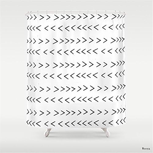 Weeya linocut Mudcloth grey and white minimal modern chevron arrows pattern gifts dorm college decor Shower Curtain 60 x 72 inch