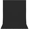 Easy-Going 5X7 FT Black Backdrop, Solid Background for Photo Studio, Non-Gloss Collapsible High Density Screen for Video Phot