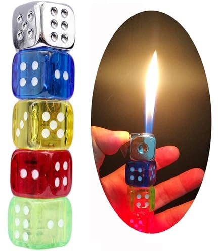 Amazon.com: Colorful Dice Torch Butane Lighter,Refillable Cool,Lighter  Adjustable Jet Flame Windproof,BBQ, Candles,Barbecue (No Methane Gas) :  Health & Household