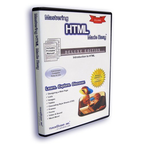 Mastering HTML Made Easy Training Tutorial v. 4 â€“ How to use HTML Video e Book Manual Guide. Even dummies can learn web design from this total CD for everyone, with Introductory - Advanced material from Professor Joe