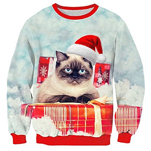 Uideazone Men Women Ugly Christmas Pullover Sweatshirts 3d Digital