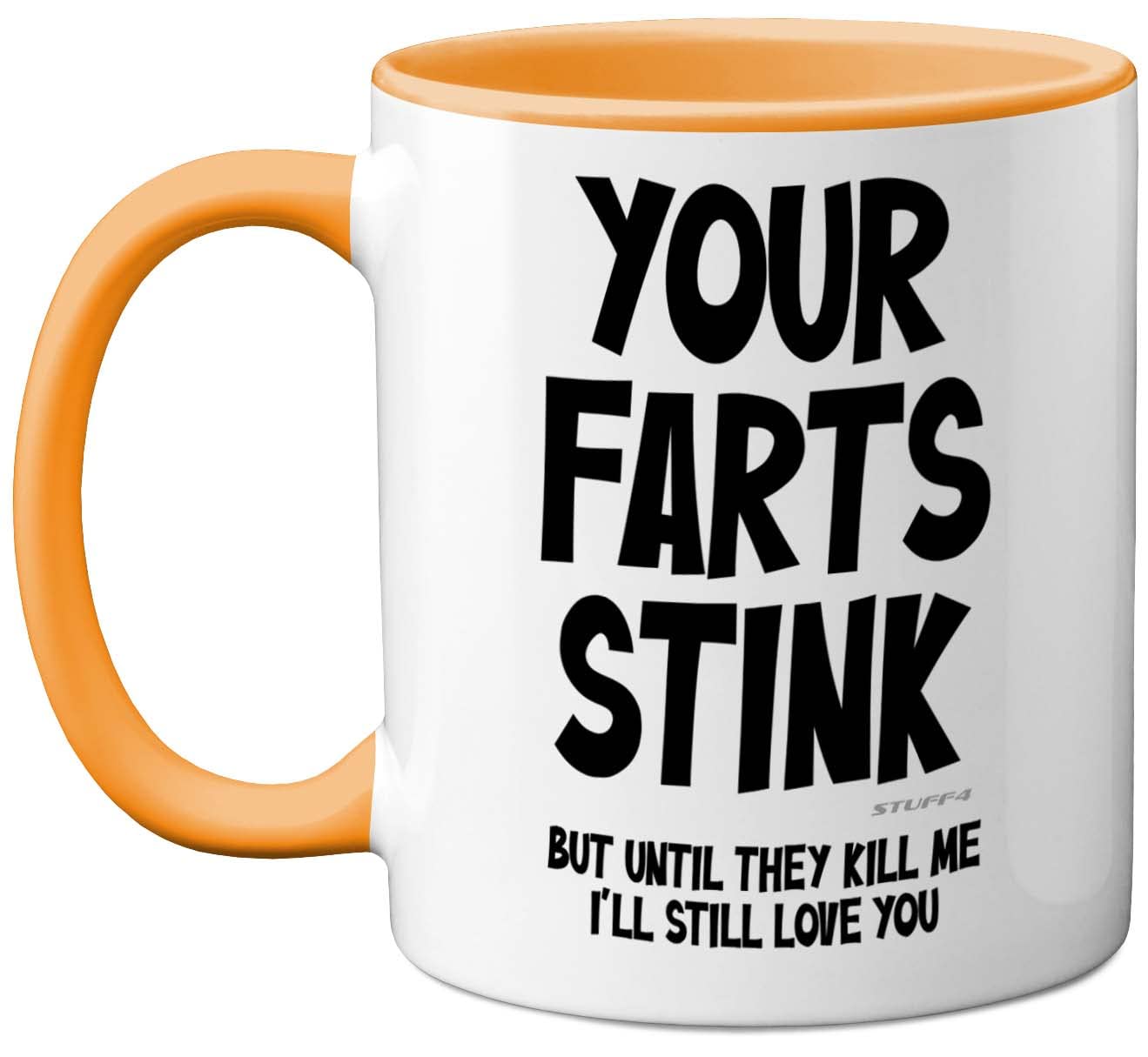 Funny Valentines Gifts for Him - Your Farts Stink Mug - Funny Mugs for Men, Birthday Gifts Boyfriend Husband Dad, Joke Novelty Present, I Love You Daughter Son Wife, 11oz Yellow Ceramic