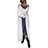 NRHTYE Womens Fuzzy Long Cardigan Sweaters Oversized Open Front Knit Fluffy Cardigans Fall Winter Maxi Duster Coat