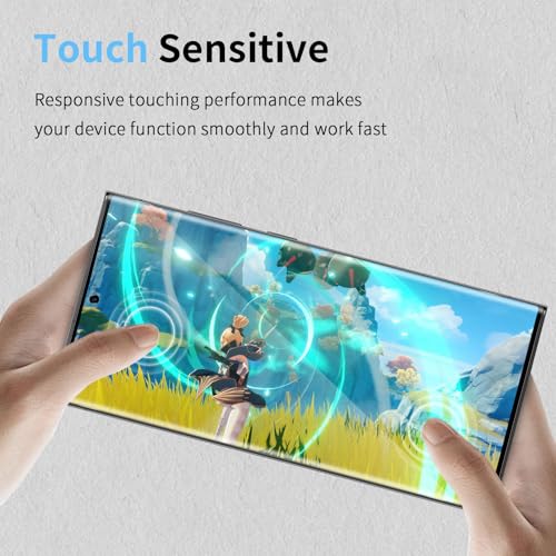HidWee Privacy Screen Protector for Samsung Galaxy S23 Ultra 5G, 2 Pieces 3D Tempered Glass Anti-Spy 9H Hardness, Bubble-Free Anti-Spy Tempered Glass Friendly for Case