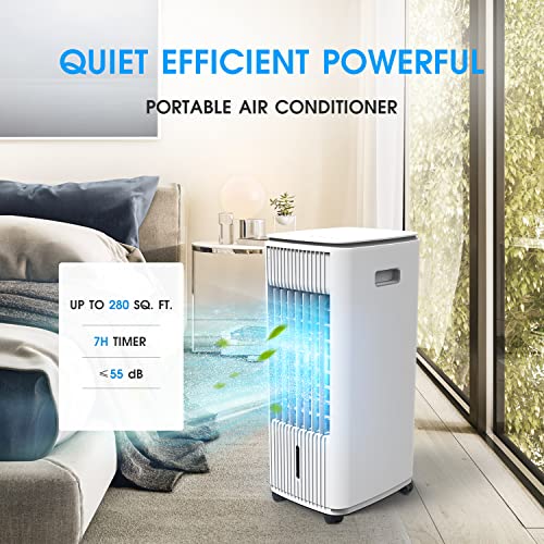 Portable Air Conditioner Evaporative Cooler with Remote Control & LED Control Panel, 2In1