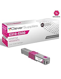 Clever Suministros Cartuchos de tóner compatibles 4 Color Set para Okidata C330 (44469801, 44469703, 44469701, 44469702) C17, OKI C310dn, C331DN, C510DN, C531dn, C530DN, MC362 W MFP, y MC562 W MFP, MC561 MFP, Paquete de 4 colores