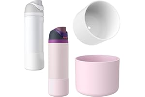 yoelike 2PCS 2 Colors Silicone Water Bottle Boot for Owala, Anti-Slip Protective Sleeve for FreeSip/Twist/Flip, Watter Bottle Accessories, Bottom Bumper Cover, Dishwasher Safe, BPA Free