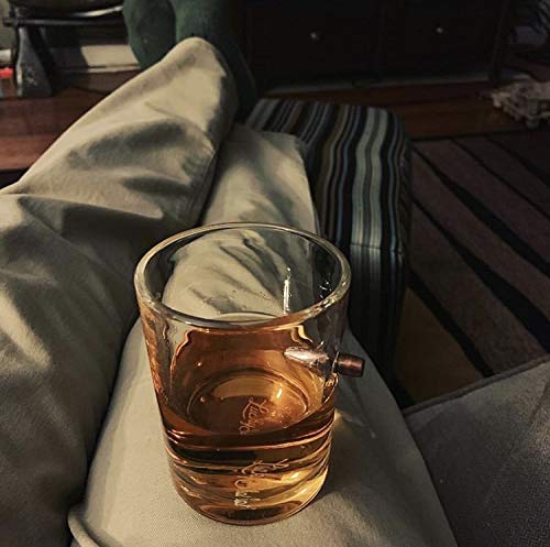 3 Lucky+Shot+Real+Bullet+Handmade+Whiskey+Glass