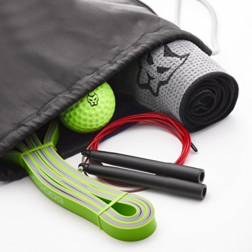 DS DOG Workout Bag by Best Set for Optimal Training in Any Conditions – Includes Backpack, Dual Color Resistance Band, Foam Massage Ball, Microfiber Sport Towel & Jump Rope - Thumbnail 7