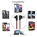 ANSEIP Right Angle Micro USB Cable 6ft 3 Pack 90 Degree Android Charger Cable Fast Charging Micro Data Braided Charger Cords and Data Sync Compatible with Android Smartphones(Red Black,6Feet)