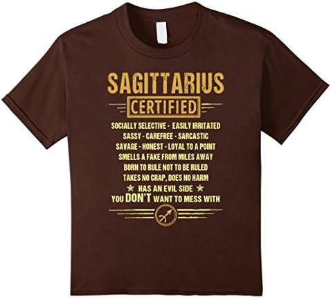 Kids SAGITTARIUS CERTIFIED T-Shirt 12 Brown