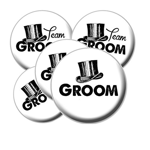 8 top hat team groom buttons - bachelor party buttons -…