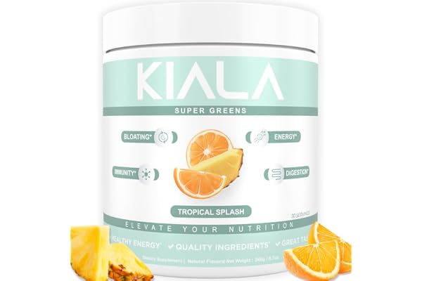 Kiala Nutrition Super Greens - Organic Greens Powder to Reduce Bloat, Support Gut Health, Boost Immunity, Healthy Digestion f