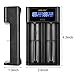 Smart Battery Charger,Golisi I2 2A Universal Battery Charger with USB Port and LCD Display 2-Bay Speedy Intelligent Charger for Ni-MH Ni-Cd AA AAA Li-ion Rechargeable Batteries (Black)