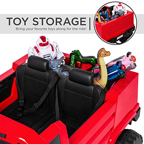 Best Choice Products Kids 24V 2-Seater Officially Licensed Mercedes-Benz Zetros Ride-On SUV Car Truck Toy w/ 3.7 MPH Max, LED Headlights, FM Radio, Trunk Storage, AUX Port, Horn, Sounds - Red - Thumbnail 6