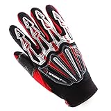 Motocross Motorcycle BMX MX ATV Dirt Bike Skeleton Racing Cycling Gloves Red