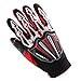 Motocross Motorcycle BMX MX ATV Dirt Bike Skeleton Racing Cycling Gloves Red