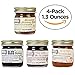4-Pack Signature Jam Set, Natural Flavored, Low Sugar, Souvenir Boxed Gourmet Jelly Sampler Gift (Blueberry Bourbon, Banana Rum, Peachy Sriracha, Rasp