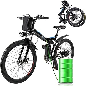 26″ Electric Bike for Adult Electric Mountain Bike E-Bike, 250W Powerful Motor Electric Bicycle 25Km/H with Removable 8AH Lithium-Ion Battery Professional 21 Speed Gears