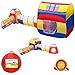 Extra Large Kid Tent iCorer 4pc Pop Up Children Play Tent w/ 2 Crawl Tunnels & 2 Tents - Ball Pits for Boys Girls Toddlers for Indoor & Outdoor Use Children Playhouse w/Zipper Storage Case