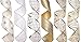 ARCCI Christmas Wired Edge Ribbon, Holiday Party Assorted Organza Swirl Sealing Sheer Glitter Gift Wrapping - 36 Yards (6 Rolls x 6yd) 2.5 Inch - Gold/White