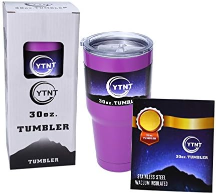 YTNT 30 oz. Tumbler Double Wall Vacuum Insulated Bottle Stainless Stell Tumbler Coffee Cup -(24 Hour Ice Retention)