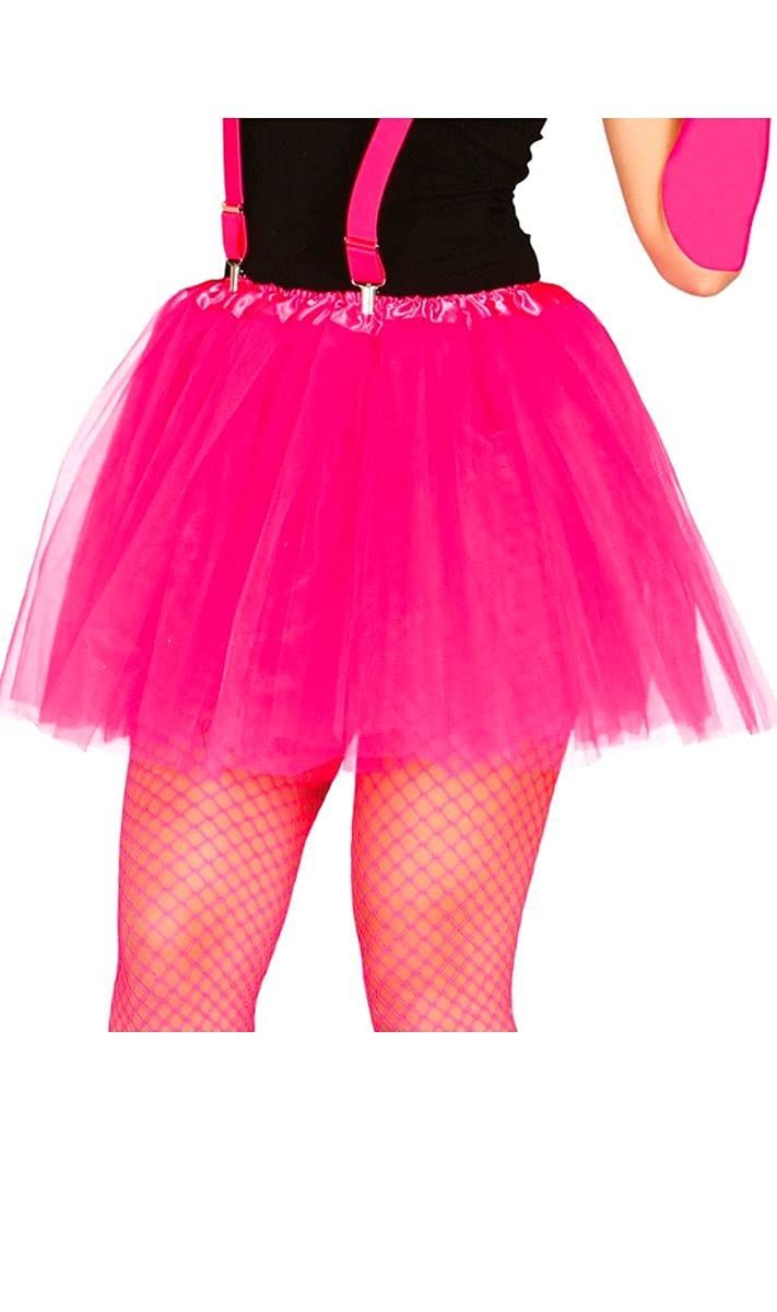 FIESTAS GUIRCA | Fuchsia Pink Tutu for Women (One Size) - Textile Fancy Dress Accessory for Halloween, Carnival and Themed Parties - Ideal for Dancer, Angel, Bride Costumes and More - Fuchsia Pink