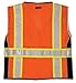 Kishigo Premium Black Series Heavy Duty Unisex Reflective Safety Vest 1514, ANSI Type R / Class 2 Compliant, 6 Pockets - Pencil & Radio Pockets, Reflective Silver Lining & Black Trim (Orange, 2X)