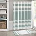 Madison Park Reversible Spa Cotton Bath Rug 100%-Cotton Striped Ultra Soft Water Absorbent, Fast Drying, Bath-Mats, Non-Slip Absorbent Quick Dry Mats for Tub, Shower Room, and Bathroom, 20x30, Aqua