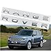 1Set 3D Head Cover Hood Front Letters Emblem Tailgate Emblem Sports Line Badge Letter Emblem Sticker Nameplate for Range Rover, Range Rover Sport, Evoque, etc (Silver)
