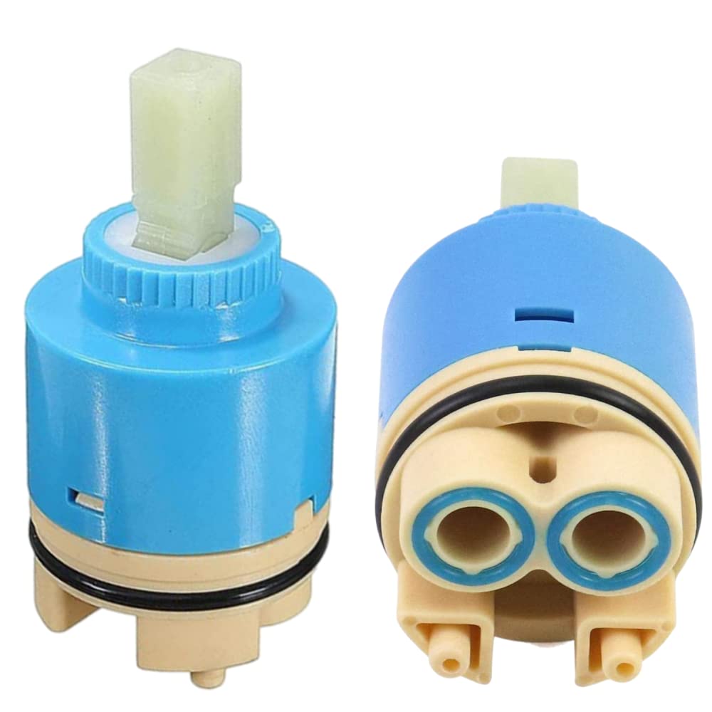 35MM Tap Cartridge Replacement 2Pcs Ceramic Disc Cartridge Valve Mixer Tap Inner Cartridge Replacement for Kitchen Faucet