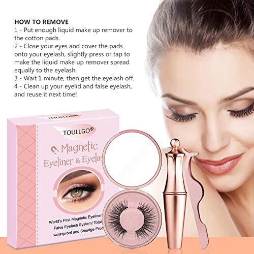 Magnetic Eyeliner and Lashes, Magnetic Eyeliner, Magnetic Eyelashes, Waterproof Magnetic Eyelashes With Eyeliner, Eyelashes With Natural Look - Comes With Tweezers