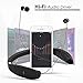 Retractable Bluetooth Headphones Headsets, GRDE Neckband Style Bluetooth 4.1 Foldable Wireless Sports Earphone Earbuds with Microphone, Compatible for Most Bluetooth Devices, Black