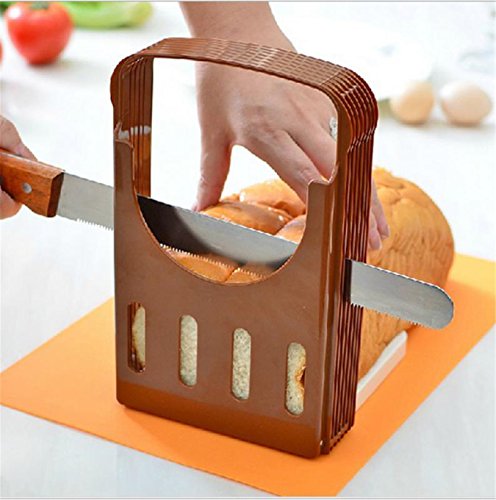 Foldable and Adjustable Loaf Sandwich Bread Slicer Guide Toast Slice Cutter Mold