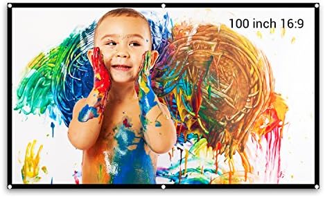 Projector Screen 100 inch 16:9 Indoor &amp; Outdoor Screen ,1.2 Gain Diy Screen for Projector ,Movie ,Home Theater, Classroom , Office ,Camp , Roll Easily ,PVC Fabric By Cheerlux