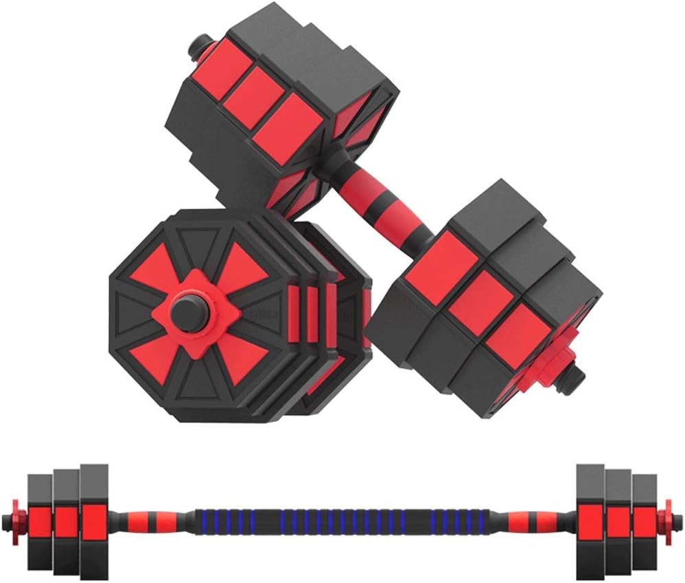 Dumbbells 1 Pair Dumbbell 2 In 1 Lifting Dumbells Adjustable Barbell Household Gym Training Body Building Fitness Equipment Strength Training Equipment ( Color : Red , Size : 15 kg (pair) )