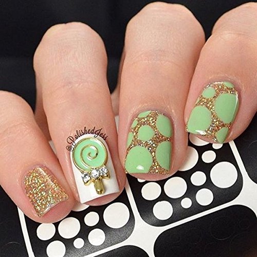 Bubble Stencil Nail Vinyls By Twinkled T - 1 Sheet of 16 Stencils