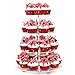YestBuy 4 Tier Clear Wedding Party Acrylic Cupcake Display Tree Tower Stand 1 Unit (4 Tier Round with BASE)