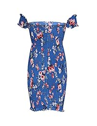 Banana Lemon vestido floral sexy para mujer, sin tirantes, sin hombros, con cordones, mini vestido de verano ahumado, bohemio