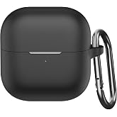 USTIYA Case for Huawei FreeClip 2 Wireless Headphones Protection Cover Full-Body Soft Silicone with Keychain Headphone Accessories Funda Carcasa (Black)