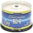 Optical Quantum OQBDR06LT-50 6X 25 GB BD-R Single Layer Blu-Ray Recordable Blank Media Logo Top, 50-Disc Spindle