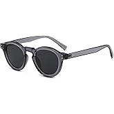 LJCZKA Vintage Round Sunglasses Mens Womens Classic Retro Circle Sun Glasses Trendy Unisex UV400 Protection Driving Outdoor
