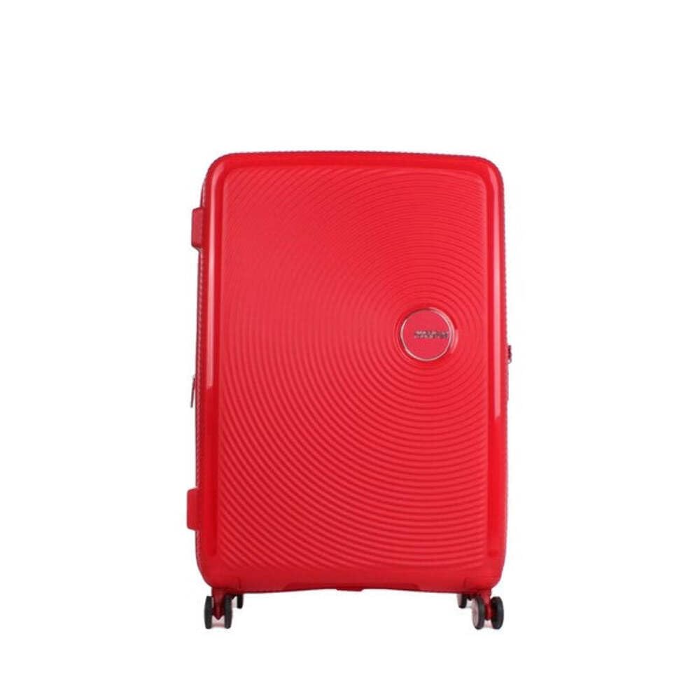 American Tourister Soundbox - Hard Shell Suitcase 67 cm Medium - Trolley Suitcase with 4 wheels, TSA Lock, Expandable & Light - 71.5/81 L - Red (Coral Red)