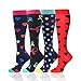 HLTPRO Compression Socks for Women & Men(4 Pairs) - Best Support for Medical，Circulation, Nurses, Running, Travel