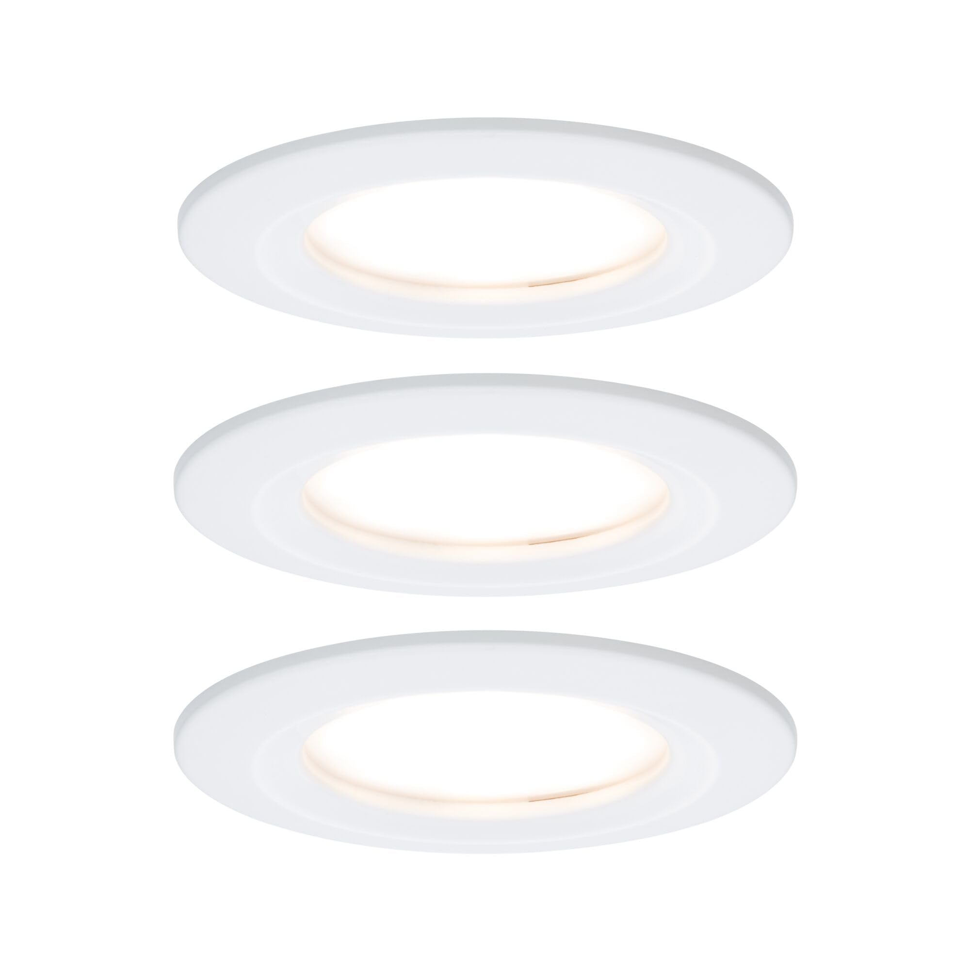 Paulmann 93870 LED Coin Flat Spotlight Slim Round 3X 6.8 dimmable IP44 Splashproof Recessed Light Aluminium 6.8 W zinc, Fest verbaut, Matt White